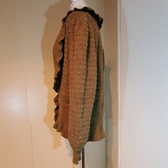 Kenzo Olive Green Rufflie V-Cut Sweater - Picture 4 of 7